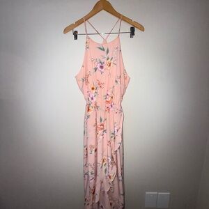 Lush Pink Halter Maxi Dress for Weddings